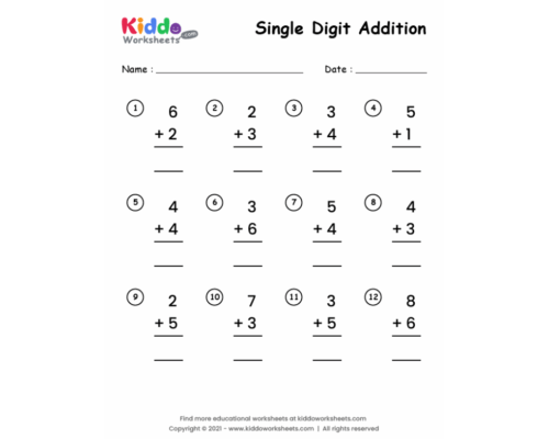 Single Digit Addition